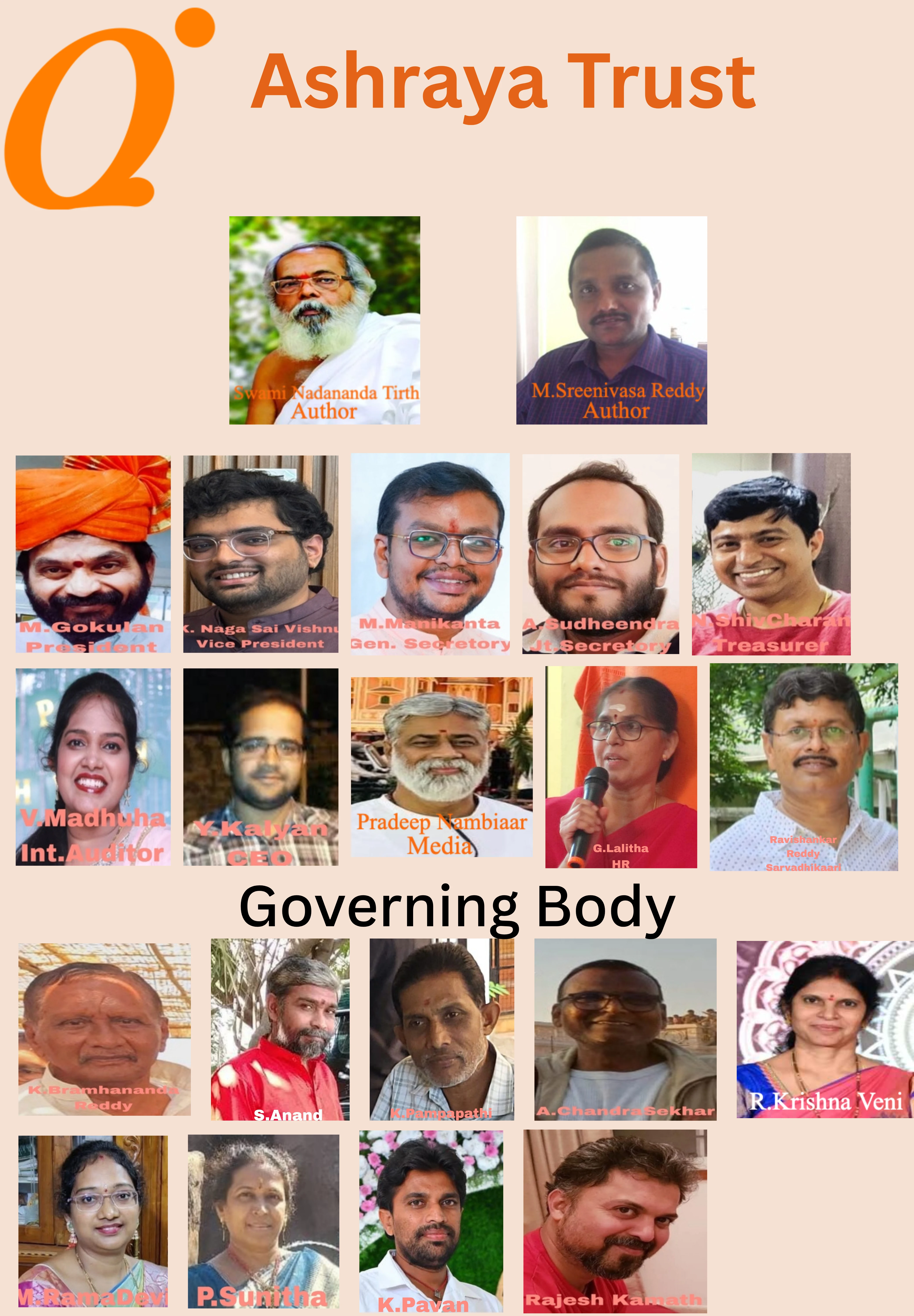 Ashraya Trust Core Committee and Governing Body Collage
